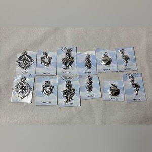 12 New Ocean Beach Nautical Halcraft Gallery Pendant Jewelry Making Charms